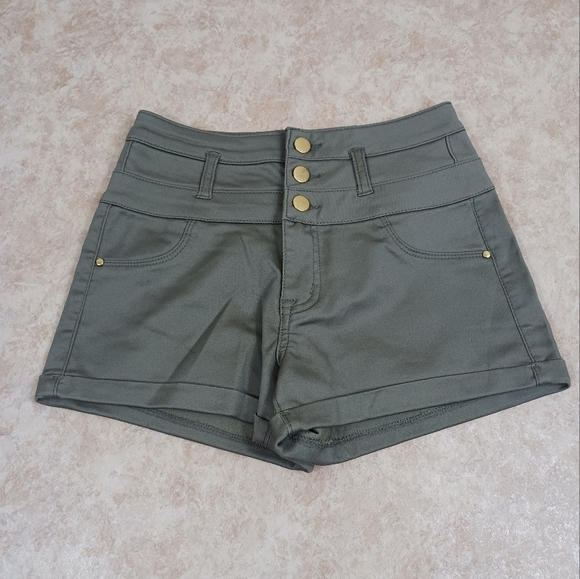 REFUGE Women’s Shorts High Waist Olive Green Size 0 - Picture 1 of 7